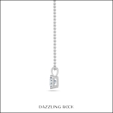 IGI Certified 1.50 Cttw Emerald Cut Solitaire Lab Grown Diamond 4 Prong Pendant with 18 inch Gold Chain, 14K White Gold