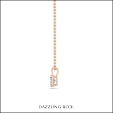 IGI Certified 0.75 Cttw Emerald Cut Solitaire Lab Grown Diamond 4 Prong Pendant with 18 inch Gold Chain, 18K Rose Gold