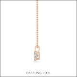 IGI Certified 1.50 Cttw Emerald Cut Solitaire Lab Grown Diamond 4 Prong Pendant with 18 inch Gold Chain, 18K Rose Gold