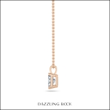IGI Certified 3.00 Cttw Emerald Cut Solitaire Lab Grown Diamond 4 Prong Pendant with 18 inch Gold Chain, 18K Rose Gold