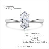 IGI Certified 2.50 Cttw Marquise Lab Grown Diamond Solitaire Engagement Ring, 10K White Gold