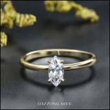 0.50 Cttw Marquise Lab Grown Diamond Solitaire Engagement Ring, 10K Yellow Gold