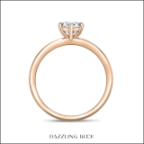 14K Rose Gold 6 Prong Solitaire Ring, 0.50 ctw Oval Lab Grown Diamond