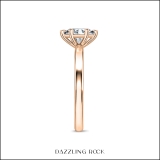 14K Rose Gold 6 Prong Solitaire Ring, 0.50 ctw Oval Lab Grown Diamond