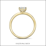 14K Yellow Gold 6 Prong Solitaire Ring, IGI Certified 1.00 ctw Oval Lab Grown Diamond