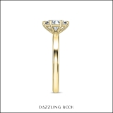 14K Yellow Gold 6 Prong Solitaire Ring, IGI Certified 1.00 ctw Oval Lab Grown Diamond