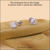 IGI Certified 10K White Gold Unseen Halo Push Back Stud Earrings, 2.08 ctw Round Lab Grown Diamond