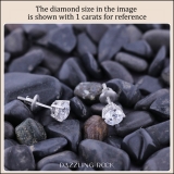 IGI Certified 10K White Gold Unseen Halo Push Back Stud Earrings, 2.08 ctw Round Lab Grown Diamond