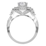 IGI CERTIFIED Pear & Round Lab Grown White Diamond Crisscross Split Shank Engagement Ring for Women (2.05 ctw, Color I-J, Clarity I2-I3) in 925 Sterling SIlver