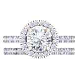 IGI Certified 1.73 ctw Round Lab Grown White Diamond Halo Wedding Ring for Women (7mm Center Diamond, Color H-I, Clarity SI2) in 18K Rose Gold