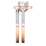 IGI Certified 1.73 ctw Round Lab Grown White Diamond Halo Wedding Ring for Women (7mm Center Diamond, Color H-I, Clarity SI2) in 18K Rose Gold