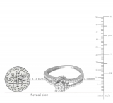 DGLA CERTIFIED 6.5mm Center Round Lab Grown White Diamond Solitaire Knot Style Split Shank Engagement Ring for Her (1.55 ctw, Color H-I, Clarity SI2) in 14K White Gold