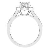 IGI Certified 1.29 ctw Lab Grown White Diamond Split-Shank Halo Wedding Ring for Women (6mm Center Diamond, Color H-I, Clarity SI2) in 10K White Gold