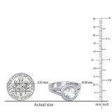 IGI CERTIFIED Round Lab Grown White Diamond Halo Style Split Shank Wedding Ring for Women (1.43 ctw, Color H-I, Clarity SI2) in 925 Sterling Silver