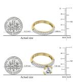 IGI CERTIFIED 7.5mm Round Centre & 0.84 Carat (ctw) Side Lab Grown White Diamond Matching Ring Set for Her in 18K Yellow Gold