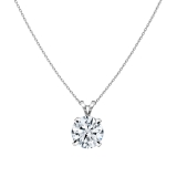1.50 Ctw Round Solitaire Cubic Zirconia 4 Prong Pendant with 18 inch Silver Chain, 925 Sterling Silver
