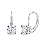 1.50 Ctw Round Cubic Zirconia Solitaire Lever Back Drop Earrings, 925 Sterling Silver 
