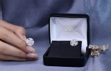 Round Cubic Zirconia Classic Circular Framed Stud Earrings for Women (1.56 ctw, Color White, Clarity Clean) in 925 Sterling Silver in Push Back