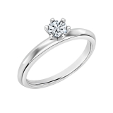 0.25 Ctw Round Cubic Zirconia Solitaire Engagement Ring for Women in 925 Sterling Silver