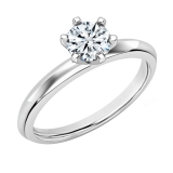 0.50 Ctw Round Cubic Zirconia Solitaire Engagement Ring for Women in 925 Sterling Silver