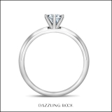 0.50 Ctw Round Cubic Zirconia Solitaire Engagement Ring for Women in 925 Sterling Silver