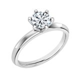 0.75 Ctw Round Cubic Zirconia Solitaire Engagement Ring for Women in 925 Sterling Silver