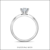 0.75 Ctw Round Cubic Zirconia Solitaire Engagement Ring for Women in 925 Sterling Silver
