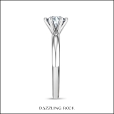 0.75 Ctw Round Cubic Zirconia Solitaire Engagement Ring for Women in 925 Sterling Silver