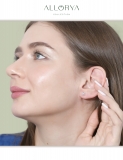 0.50 Cttw Oval & Pear Cubic Zirconia 2 Stone Stud Earrings, 925 Sterling Silver in Push Back