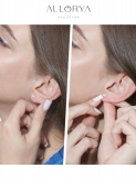 0.50 Cttw Oval & Pear Cubic Zirconia 2 Stone Stud Earrings, 925 Sterling Silver in Push Back