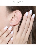 0.50 Cttw Oval & Pear Cubic Zirconia 2 Stone Stud Earrings, 925 Sterling Silver in Push Back