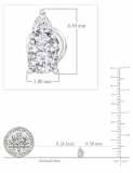 Cushion (0.35 Ct) & Pear (0.15 Ct) Cubic Zirconia 2 Stone Stud Earrings for Her in 925 Sterling Silver in Push Back