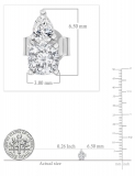 Cushion (0.35 Ct) & Pear (0.15 Ct) Cubic Zirconia 2 Stone Stud Earrings for Her in 925 Sterling Silver in Screw Back