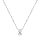 0.50 Cttw Oval Cubic Zirconia Solitaire Pendant Necklace with 18 inch Silver Chain in 925 Sterling Silver