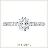 Solitaire Engagement Ring for Women with 1.11 ctw, Oval (0.80 ct Center) & Round (0.31 ct) Cubic Zirconia in 925 Sterling Silver