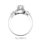 IGI Certified Swirl 3 Stone Wedding Ring Set for Her with 1.79 ctw, Round (1 ct Center & 0.79 ct Side) Cubic Zirconia in 925 Sterling Silver