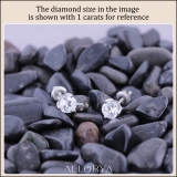 0.75 Cttw Round Cubic Zirconia Solitaire Stud Earrings for Women in 925 Sterling Silver in Screw Back