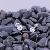 1.00 Cttw Round Cubic Zirconia Solitaire Stud Earrings for Women in 925 Sterling Silver in Push Back
