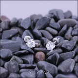 1.00 Cttw Round Cubic Zirconia Solitaire Stud Earrings for Women in 925 Sterling Silver in Screw Back