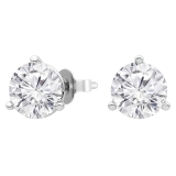 1.75 Cttw Round Cubic Zirconia Solitaire Stud Earrings for Women in 925 Sterling Silver in Push Back