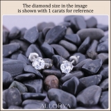 1.75 Cttw Round Cubic Zirconia Solitaire Stud Earrings for Women in 925 Sterling Silver in Push Back