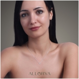 0.50 Ctw Oval Cubic Zirconia 4 Prong Solitaire Pendant with 18 inch Silver Chain, 925 Sterling Silver