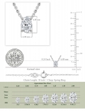 0.50 Ctw Oval Cubic Zirconia 4 Prong Solitaire Pendant with 18 inch Silver Chain, 925 Sterling Silver