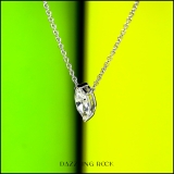 0.50 Ctw Marquise Cubic Zirconia Classic Solitaire Pendant with 18 inch Silver Chain, 925 Sterling Silver