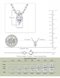 0.50 Ctw Marquise Cubic Zirconia Classic Solitaire Pendant with 18 inch Silver Chain, 925 Sterling Silver
