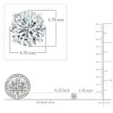 925 Sterling Silver 4 Prong Solitaire Stud Earrings, 0.75 CT Round Cubic Zirconia in Screw Back