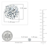 925 Sterling Silver 4 Prong Solitaire Stud Earrings, 1.25 CT Round Cubic Zirconia in Screw Back