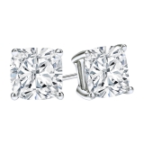 0.60 Ctw Cushion Cubic Zirconia 4 Prong Solitaire Stud Earrings for Women in 925 Sterling Silver in Screw Back