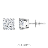 0.60 Ctw Cushion Cubic Zirconia 4 Prong Solitaire Stud Earrings for Women in 925 Sterling Silver in Screw Back