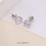 3.00 Ctw Cushion Cubic Zirconia 4 Prong Solitaire Stud Earrings for Women in 925 Sterling Silver in Push Back
